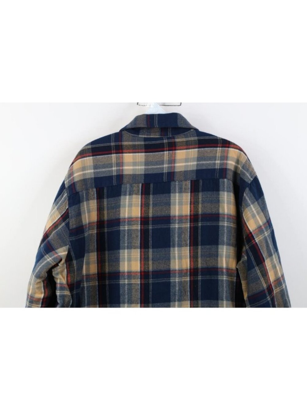 Vintage 90s Streetwear Mens Large Quilted Flannel Knit Button Shirt Jacket Jac - Picture 11 of 12